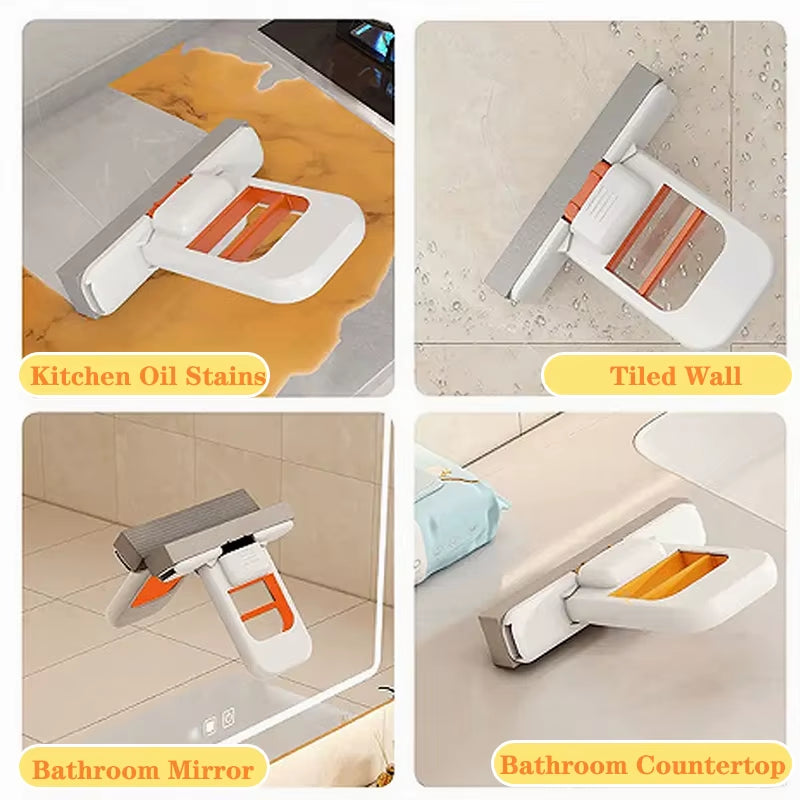 Mini Table Mop Portable Strong Absorbent Cleaning Mop Hand-Held and Hands-Free for Desktop Bathroom Mirror Kitchen Cleaning