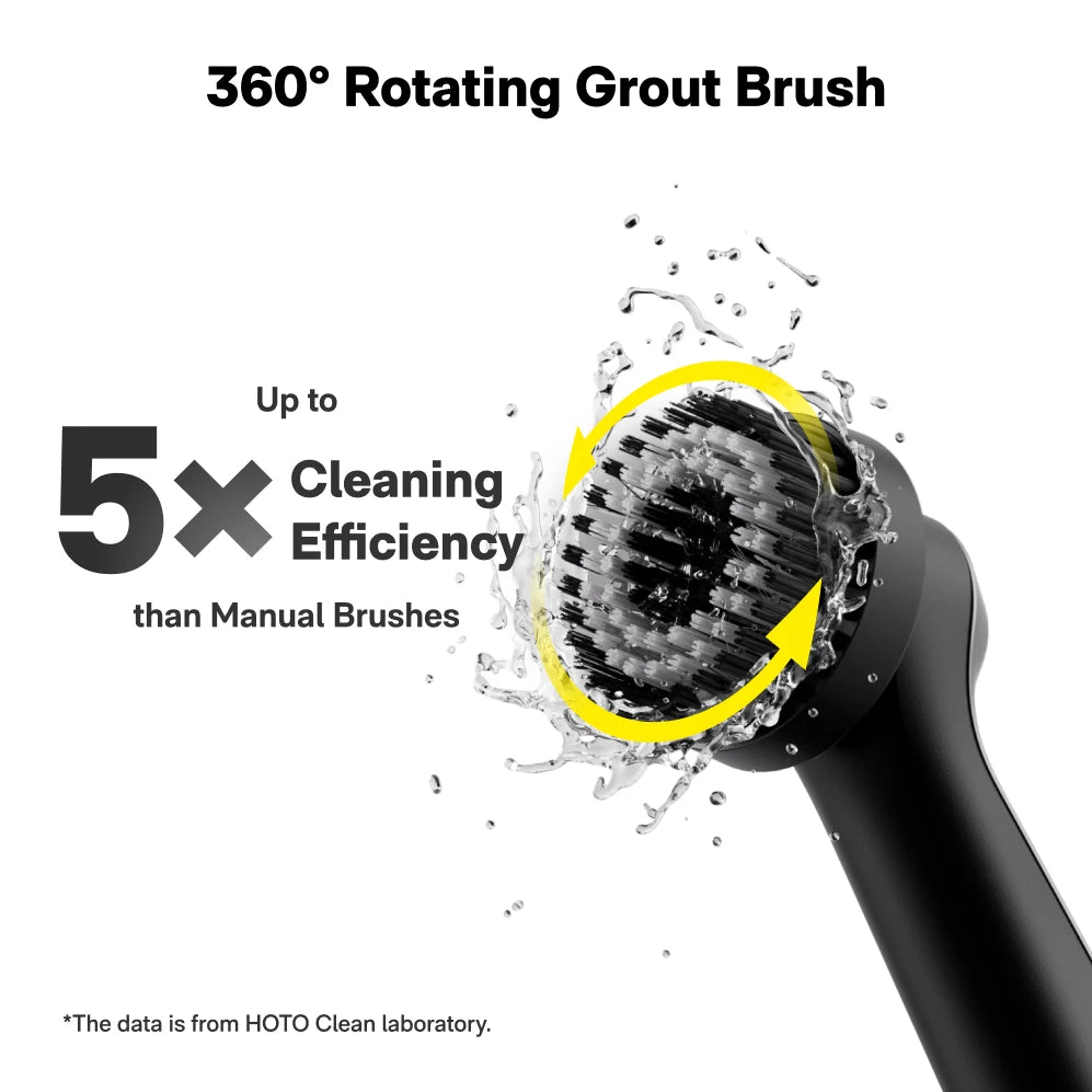 Wand™ Rechargeable Electric Cordless Spin Scrubber with 12 Brush Heads for Efficient Grout and Bathroom Cleaning