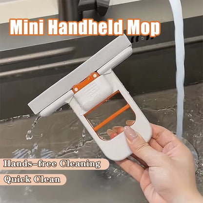 Mini Table Mop Portable Strong Absorbent Cleaning Mop Hand-Held and Hands-Free for Desktop Bathroom Mirror Kitchen Cleaning